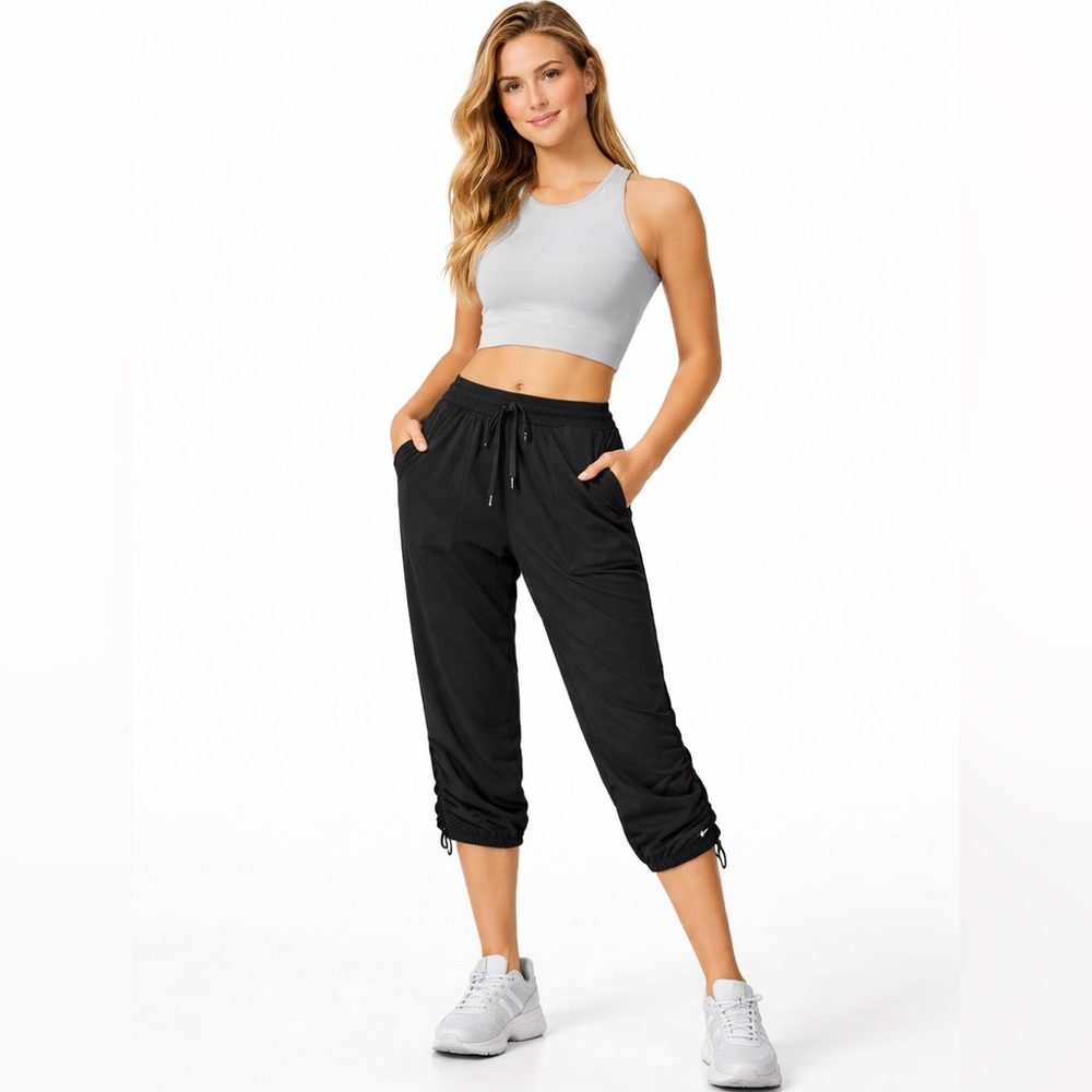 Lululemon Dance Studio Crop Pants Black Lightweight Activewear Jogger Sz 8